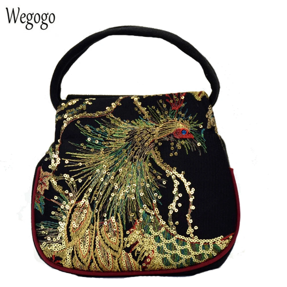 Baosity Canvas Women Backpack Peacock Embroidery Beach Shoulder Bag Ethnic Bag Baosity Canvas Women Backpack Peacock Embroidery Beach Shoulder Bag Ethnic Bag