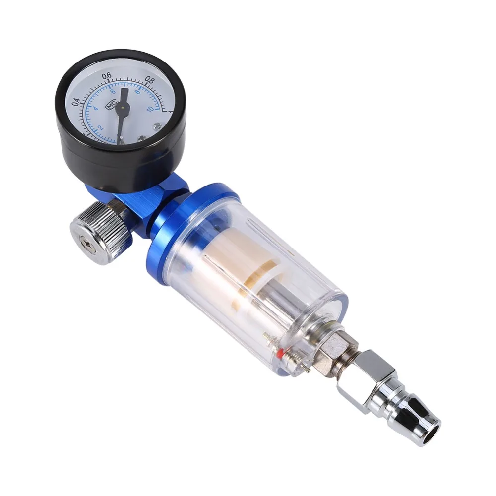 

150 mm Spray Pneumatic Gun Air Regulator Gauge+ In-line oil Water Trap Filter Separator 1/4" Air Inlet Set Kit