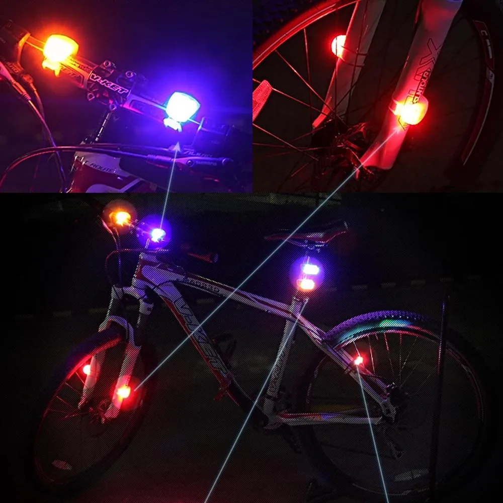1pcs White LED Bicycle Bike Cycling Silicone Head Front Rear Safety Light Lamp