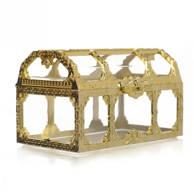

Mini Jewelry Box Gem Trinket Carrying Case Treasure Storage Crystal Makeup Pirate Chest Candy Transparent Organizer Collectibles