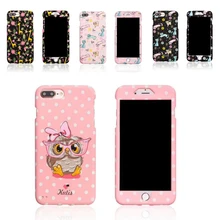 

2Pcs Matte PC Hard Case For iPhone X XS Coques For iPhone 6 6s For iPhon 7 8 Plus 360 Full Cover Animal Pattern Phone Cases