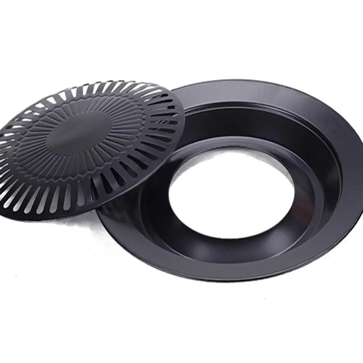 1pc Non-stick Smokeless Stovetop Barbecue BBQ Grill Kitchen Pan Griddle Indoor Black