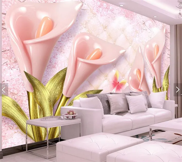 

Custom Mural Wallpaper 3D Stereoscopic Relief Peony Jewelry Flower Wall Painting Study Bedroom Living Room Decor Photo Wallpaper