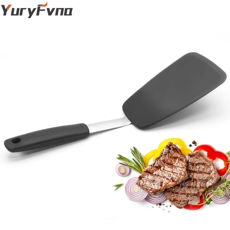 YuryFvna 3.9 Inch Wide Heat Resistant Silicone Turner Flexible Turner