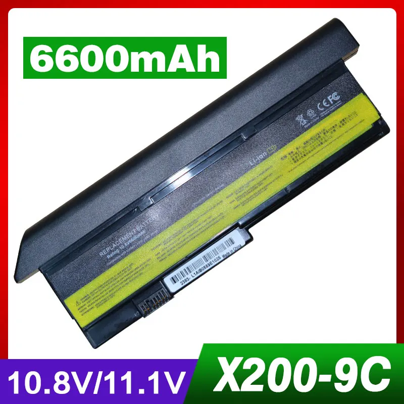 6600 мАч Аккумулятор для ноутбука lenovo thinkpad X200 7454 7455 7458x200 S 7465x200 X200si X201 x201-3323 X201i X201s