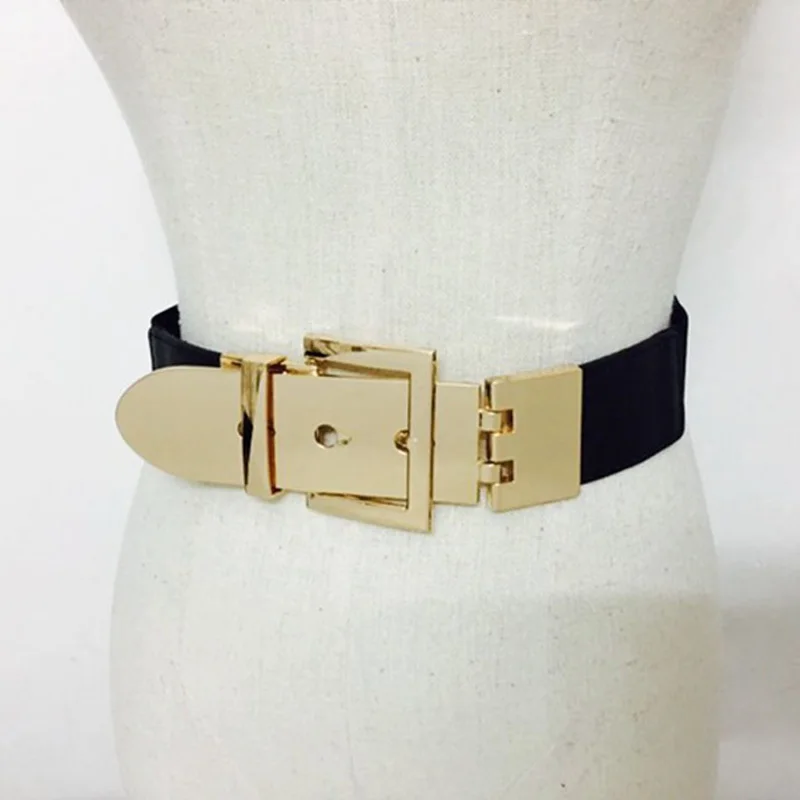 Hot Fashion Hip Hop Gold Metal Pin Buckled Waist Belt Women adjustable elastic belt for Women Accessory