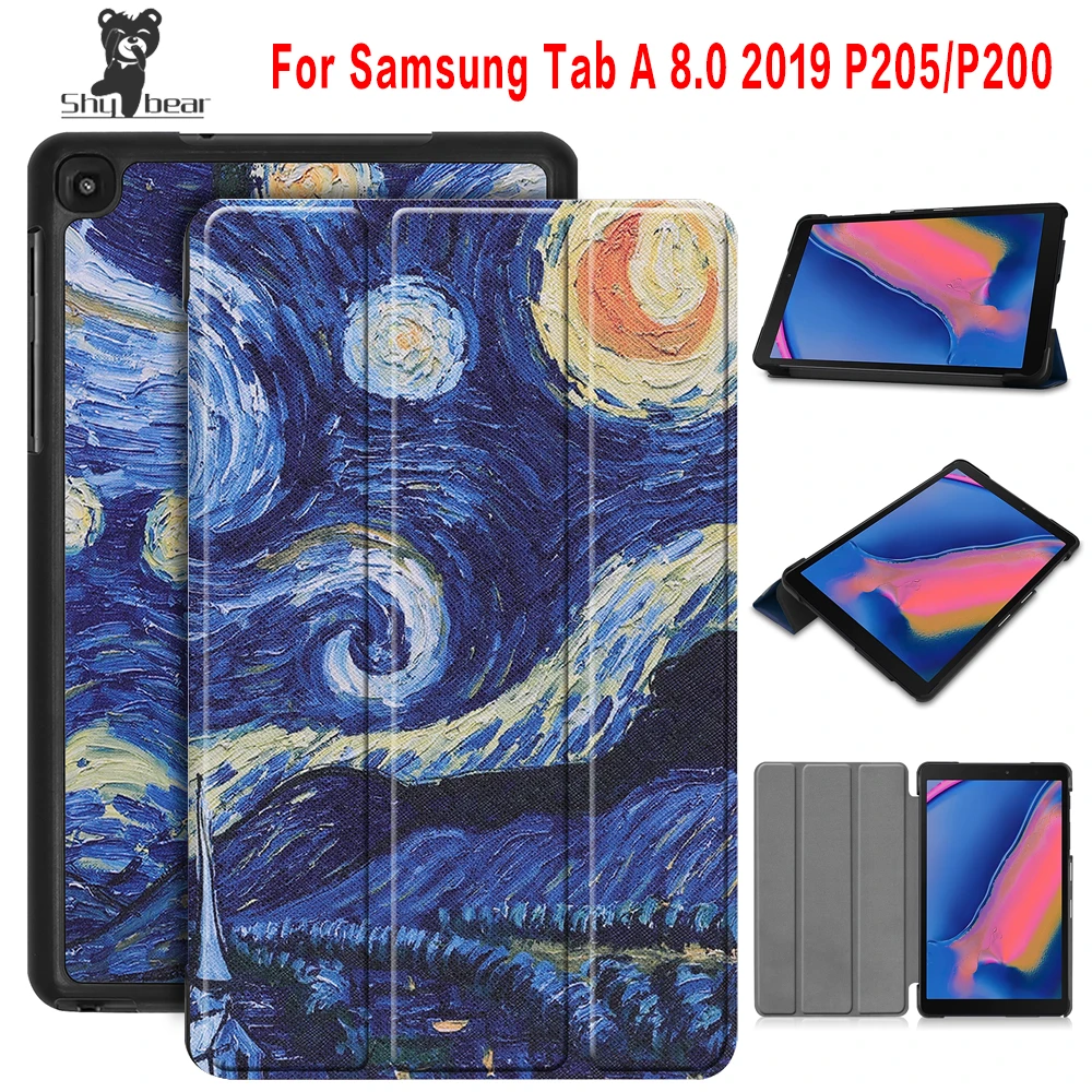 Тонкий Магнитный чехол для планшета Samsung Galaxy Tab A SM P200 P205 (2019) защитный + Бесплатный