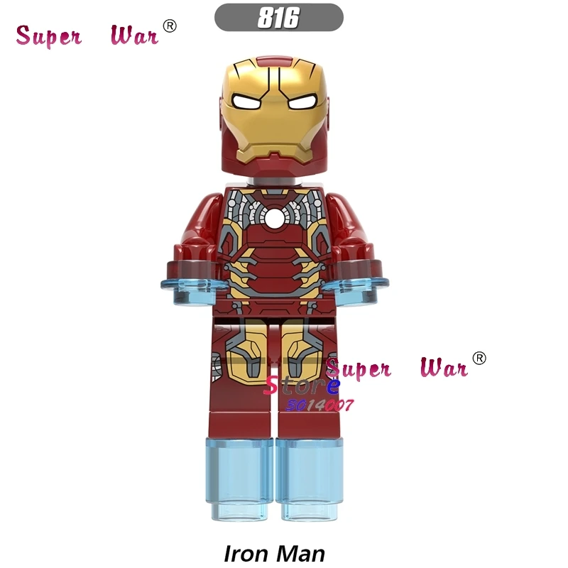 1 шт. модель строительные блоки экшн Супергерои Железный человек Мстители Бесконечность войны фильм diy игрушки для детей подарок - Цвет: 816