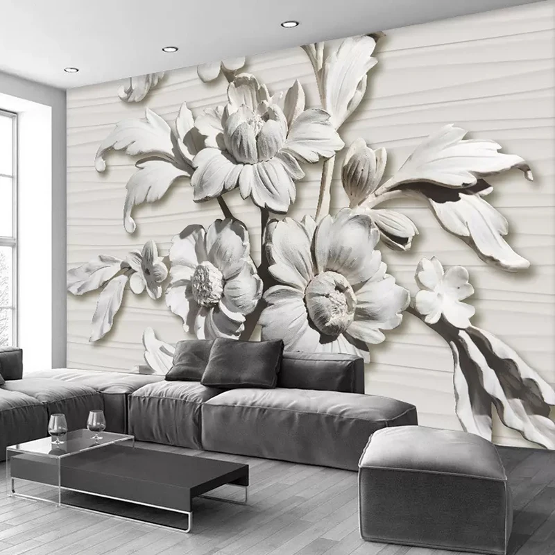 

Custom Any Size ,Mural 3D Relief Flowers Photo Wallpaper Living Room Bedroom Abstract Art Wall Papers For Walls 3 D Home Decor