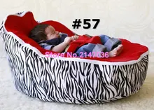 Cadeira do saco de feijão do bebê da zebra vermelha, assento de bebê beanbag dormir, portátil 2 superior tops crianças aconchegar vagens do saco de feijão-frete grátis