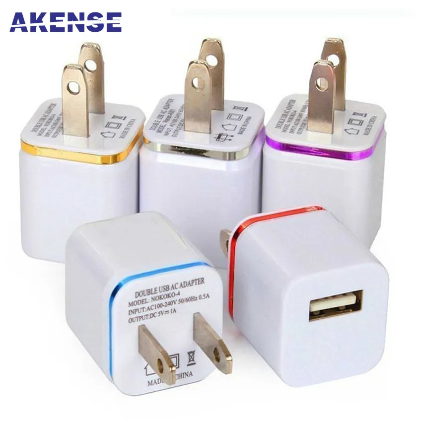 

100pcs/lot New Arrival US Plug Adapter 5V/1A Single USB Wall Charger AC Mobile Phone Charger for All USB Wall Charger