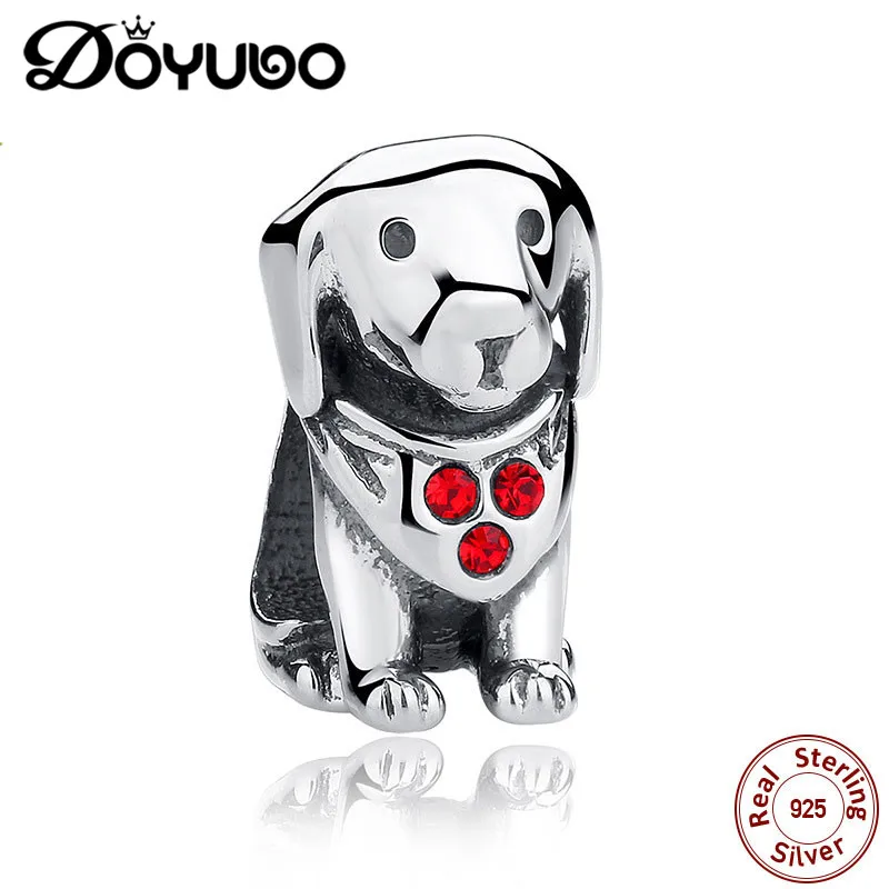 DOYUBO прекрасный 925 пробы серебро собака Чарующее ювелирное Для женщин чтобы