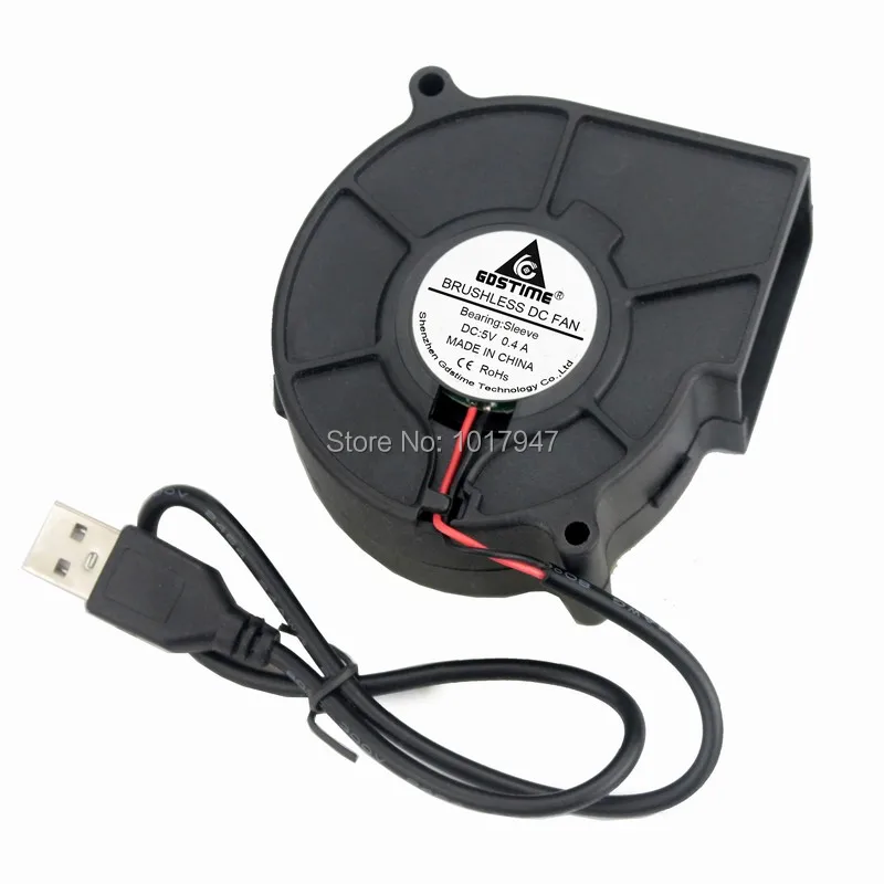 

10 шт./партия, охлаждающий вентилятор с USB, 5 В, 7530, 75x75x30 мм
