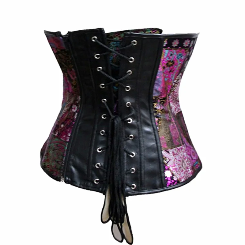 S-2XL Vintage Gothic Clothing Plus Size Black Overbust Corset Burlesque Steam punk Corsets And Bustiers Korsett For Women (6)
