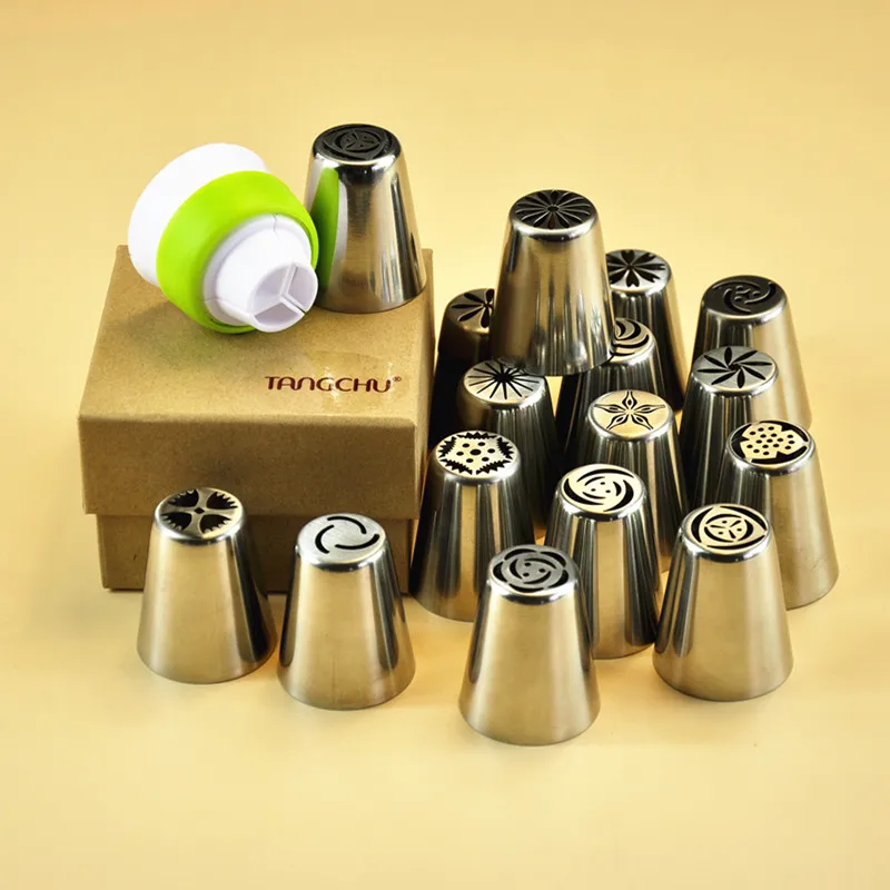16pcs Russian Nozzles Cake Wedding Icing Piping Nozzles Pastry