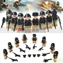 10 лотов PGPJ7002 MOC Второй мировой войны спецназ и военные Soliders с оружейным строительным блоком Детские Подарочные игрушки на день рождения