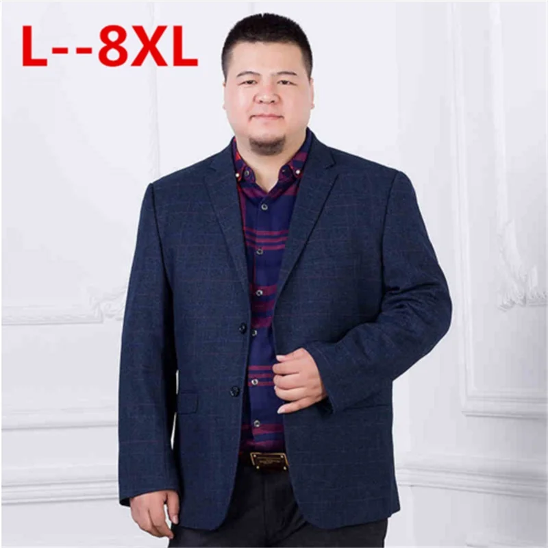 Мужской Модный хлопковый Блейзер большого размера 8XL 6XL 5XL 4XL в Корейском стиле |