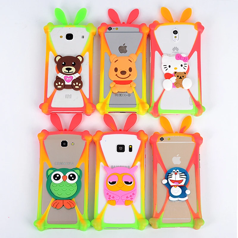 3D Cute Cartoon Animals Soft Silicone Universal Cover Case For HTC Desire 310 310w/400 t528w/700 7088/320 D320/VC T328D/510 D510
