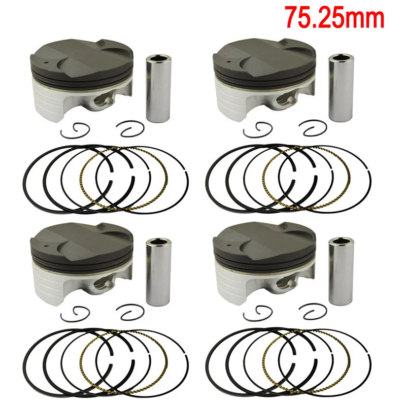 Детали двигателя мотоцикла STD~+ 50 размер цилиндра 75 мм~ 75,5 мм комплект поршневых колец для HONDA CBR1000 CBR1000RR 2004 2005 2006 2007 - Цвет: 4 Sets 75.25mm