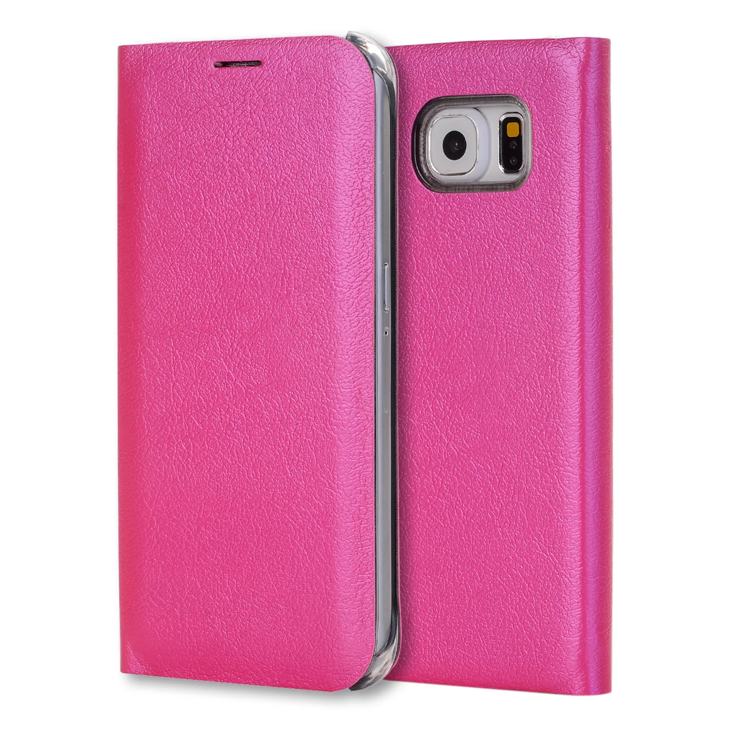 Кожаный держатель для карт бумажник флип чехол КРЫШКА ДЛЯ samsung Galaxy A7 A6 A8 A9 A3 A5 J3 J5 J7 S9 S8 плюс S7 край - Цвет: Розовый