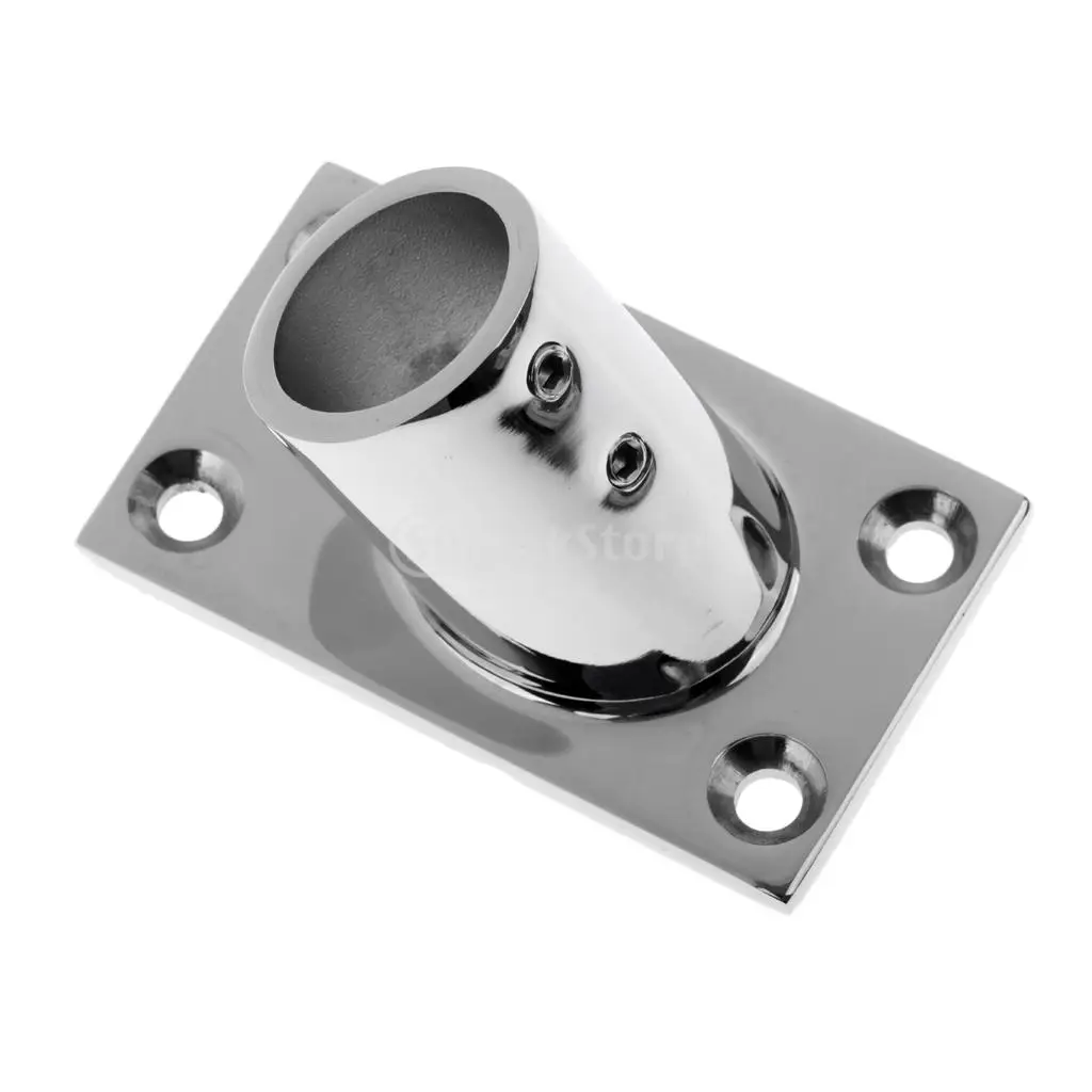 4 Pieces 7/8'' 60 Degree Boat Deck Square Base Marine Grade 316 Stainless Steel Hand Rail Fittings