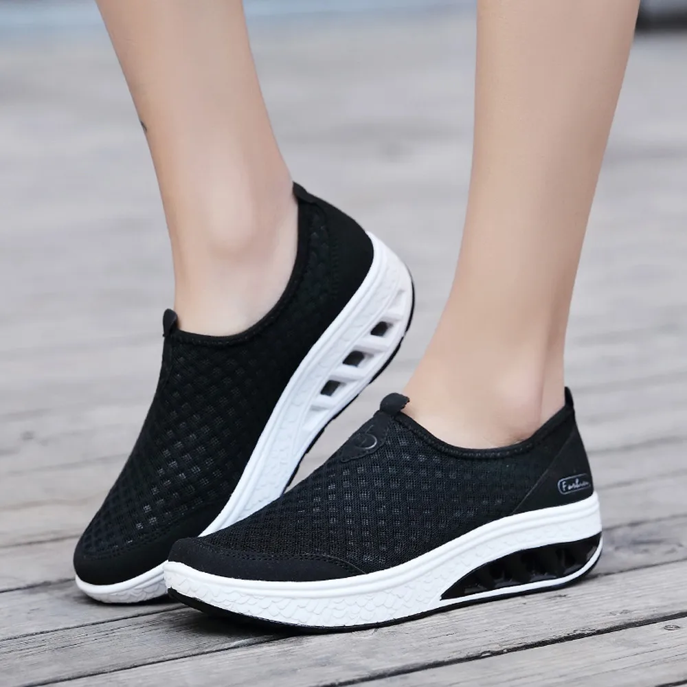 Men Casual Shoes Chunky Sneakers Height Platform Women Outdoor Mesh Casual Shoes Thick-Soled Air Cushion Shoes Sneakers#g2