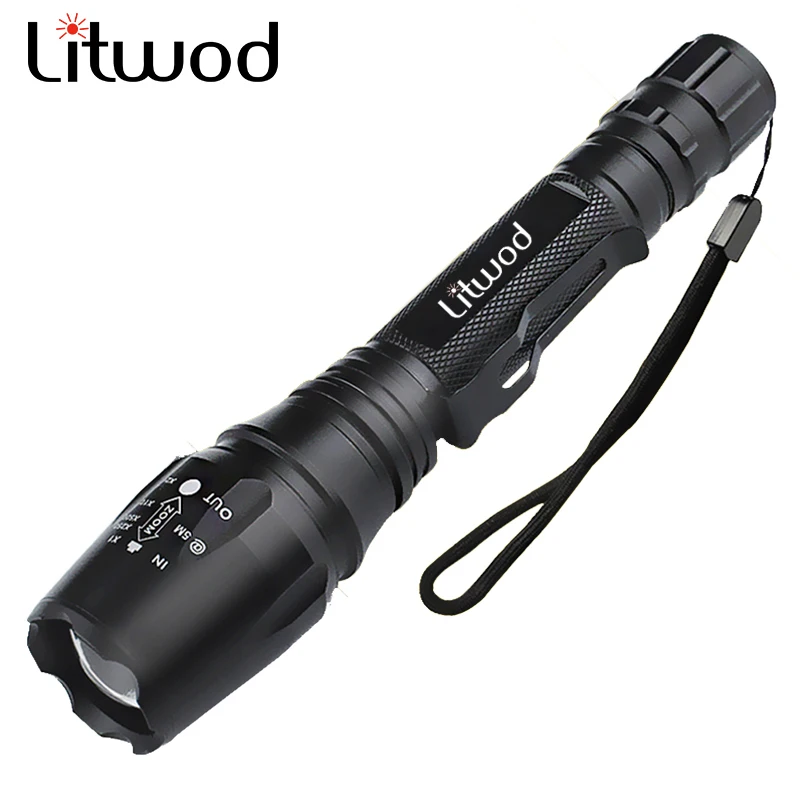 

Litwod z10 XML T6 5000LM portable zoom adjustable Zoomable LED mini Flashlight Torch defense light for rechargeable 18650 or AAA