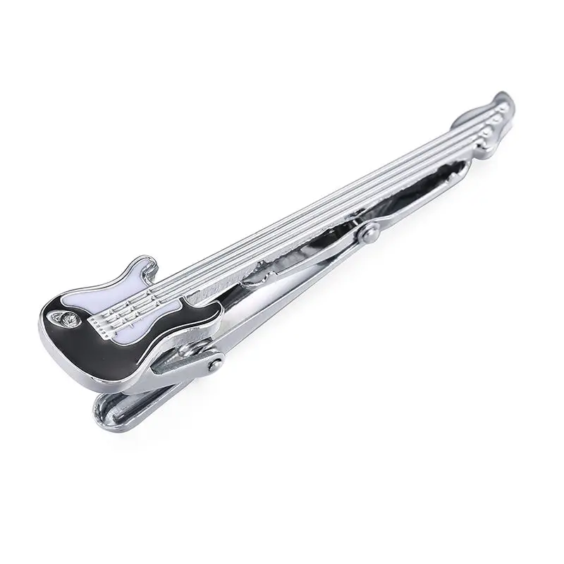 

DY new fashion men business suit wear tie tie clip classic style music equipment black and white violin tie clip