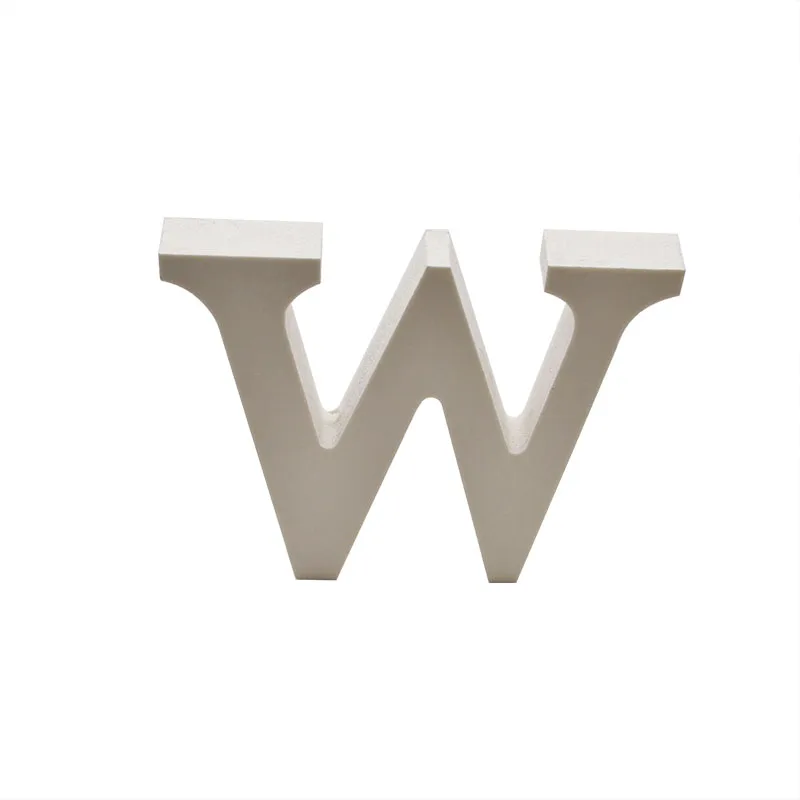 1 шт. 10 см 3D белые деревянные буквы свободно стоящие деревянные изделия Алфавит для свадебной вечеринки на день рождения DIY ремесло поставки персональное имя дизайн 75 - Цвет: W