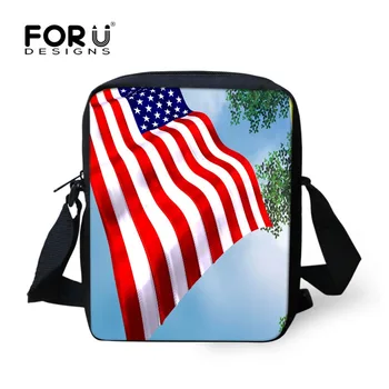 

FORUDESIGNS Small Messenger Bags American Patriotic Day Flag Pattern Women Crossbody Bags Casual Mini Travel Bags Unisex