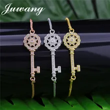 JUWANG классический брелок браслет с шармом для женщин девушка красочный кубический цирконий браслет и браслет Регулируемая цепочка ювелирный подарок