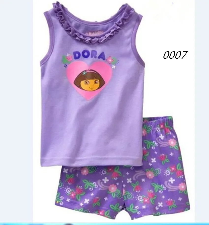 Г., милые детские пижамы комплект летней детской одежды без рукавов с героями мультфильмов для мальчиков и девочек, пижама для детей от 2 до 7 лет - Цвет: color at picture