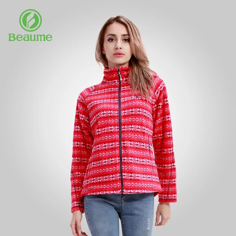 

Beaume Winter Thermal Sports Skating Soft Warm Women's Outdoor Mountain Polar Fleece Jacket 63306 Red