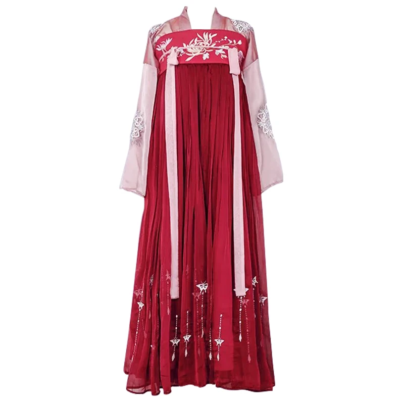 Hanfu костюм элегантный красный Hanfu костюм для женщин/женский китайский древний и традиционный взрослый одежда народный танец наряд DQL1061