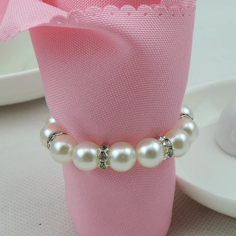 Buy Tangpan 100pcs Imitation Pearl Napkin Rings With
