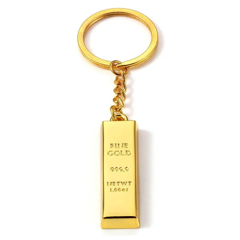 Imitation gold premium key chain Pure gold key chain golden keychains