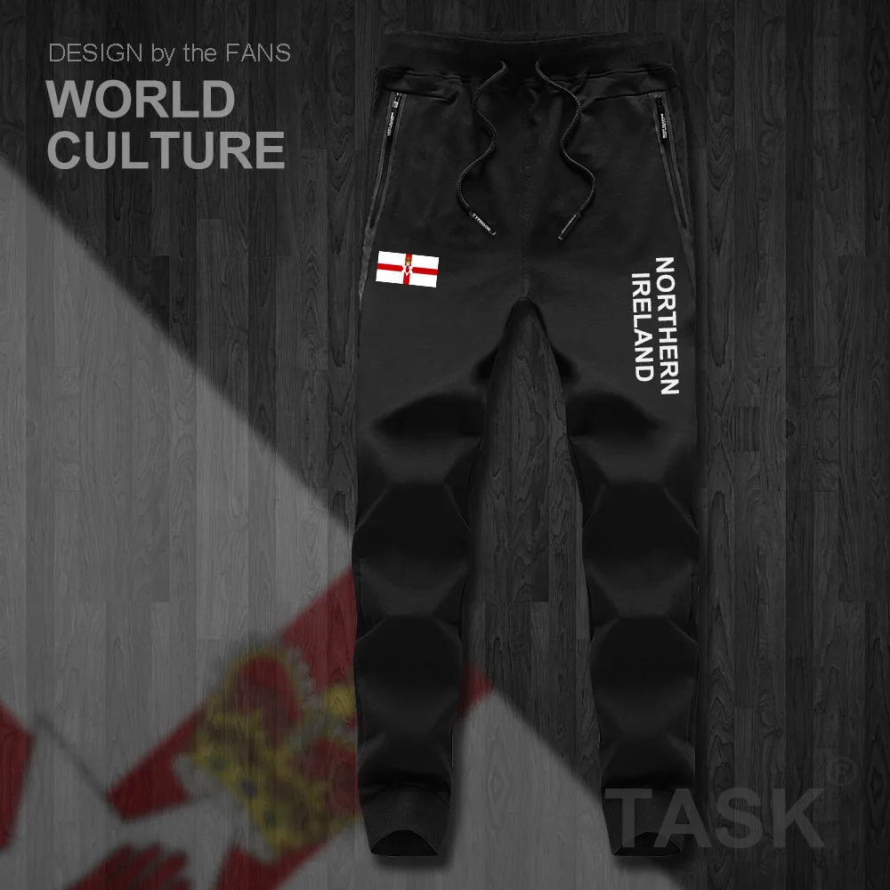 أيرلندا الشمالية الأيرلندية NIR ني رجل السراويل ركض بذلة sweatpants المسار العرق اللياقة البدنية الصوف التكتيكية عارضة الأمة جديد العلم