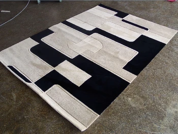 

Custom Living room Coffee table Bedroom modern Minimalist study in Black White Fashion Plaid Handmade Carpets Acrylic alfombras