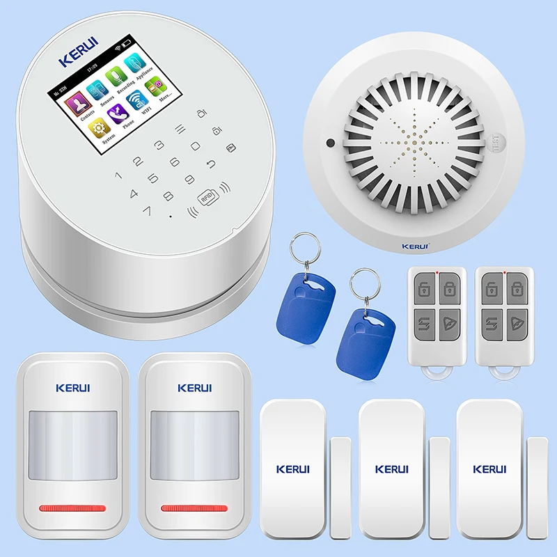KERUI W2 Wireless WIFI GSM PSTN Alarm System Smart Home Security Burglar Alarm RFID Disarm System DIY Alarm Kits to Protect Home KERUI W2 Wireless WIFI GSM PSTN Alarm System Smart Home Security Burglar Alarm RFID Disarm System DIY Alarm Kits to Protect Home