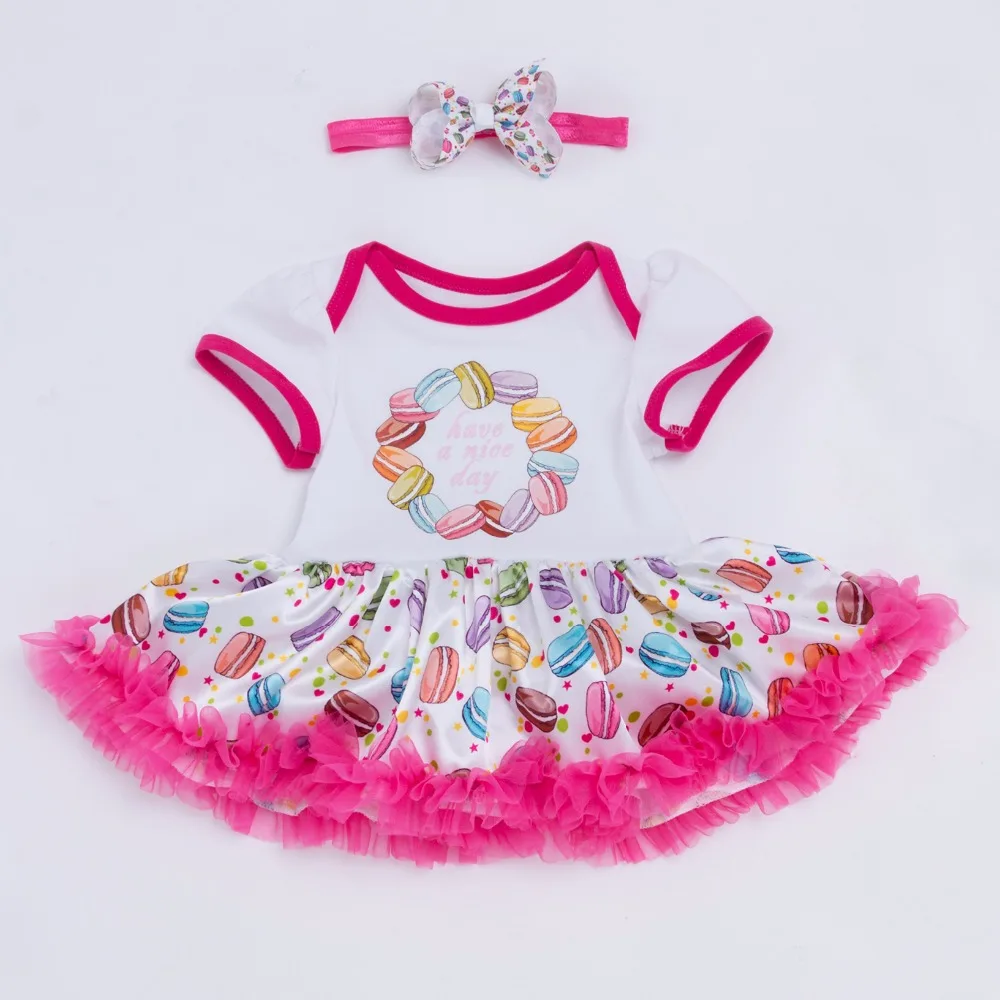 

YK&Loving cake baby girl clothes 0-2 year pink red Tutu dress toddler cotton birthday party dress+handband set beauty lo