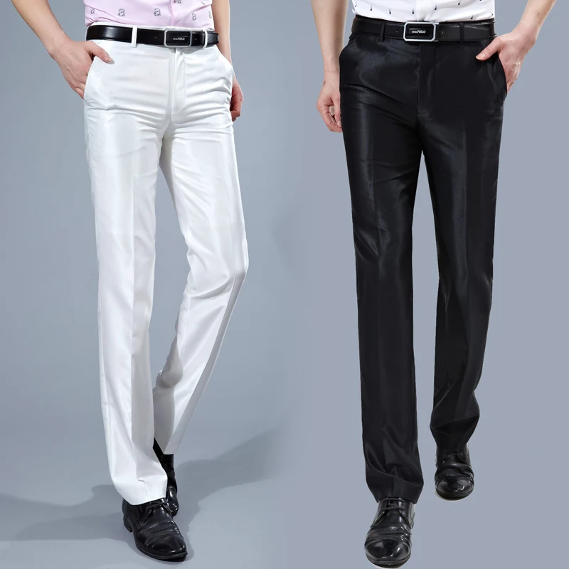 mens white slim fit dress pants