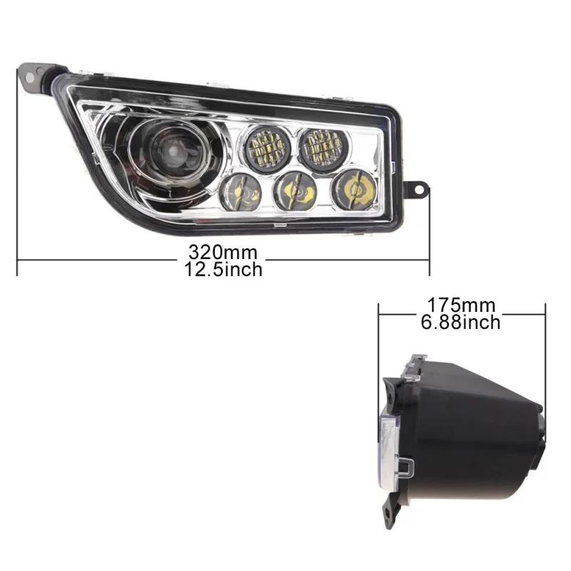 FADUIES Chrome Auto Accessories ATV LED Headlight kit LED Headlamp For Polaris Razor Push 1000 RZR XP 1000 (2)
