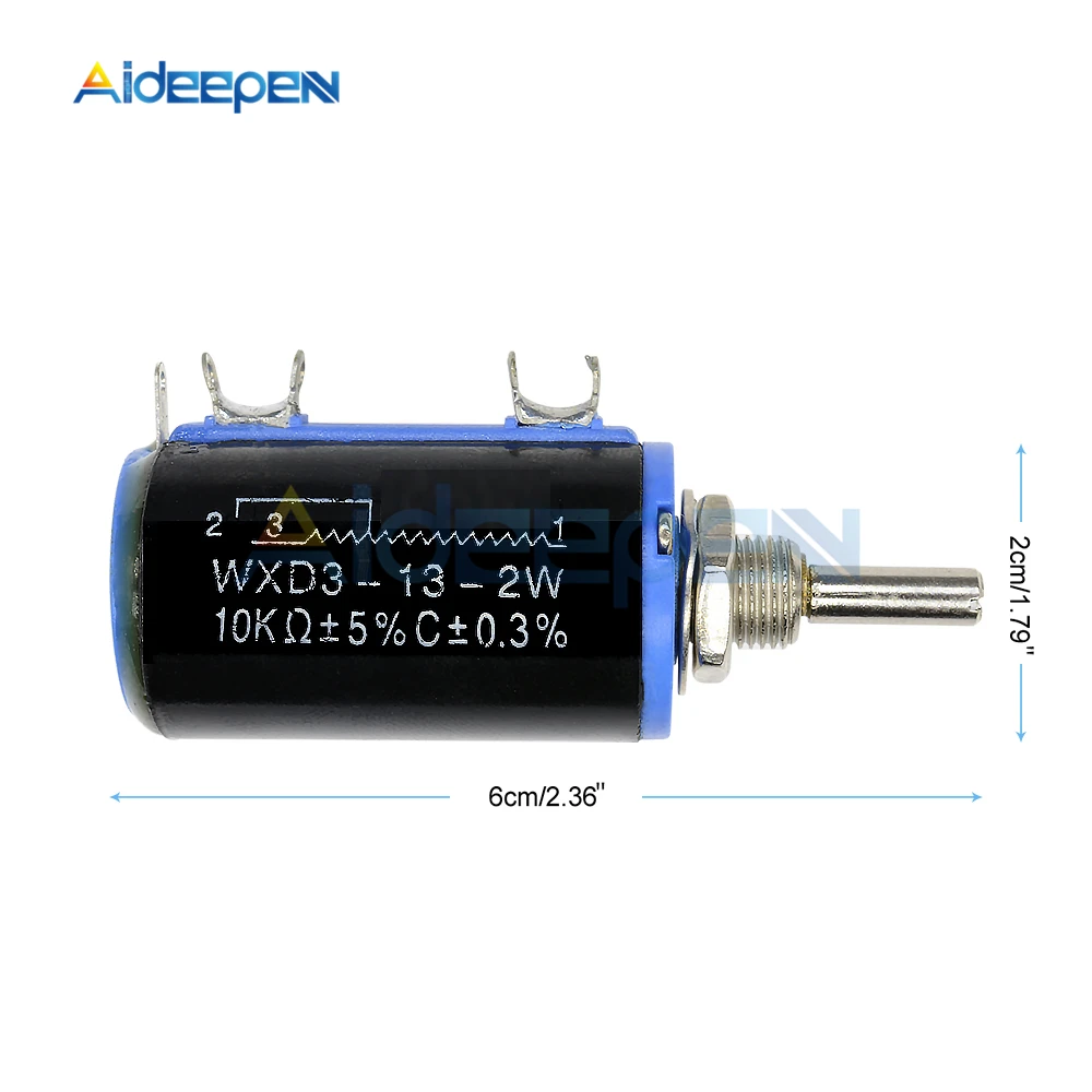 WXD3-13 2 Вт WXD3-13-2W 10K Ом вращающийся боковой многоповоротный проволочный линейный потенциометр Diy Kit