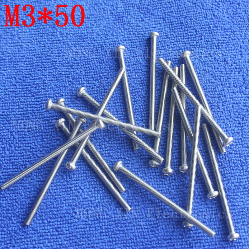 Шурупы из нержавеющей стали M3 * 50 1 шт. винт 304 мм круглые шурупы Phillips Перекрещенные