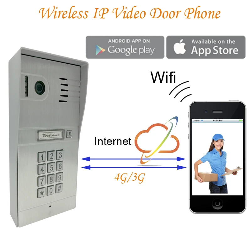 

DIY Home Access Door Open Remote Control Camera Doorbell Wireless Wifi IP Video Door Phone,Wireless IP Intercom