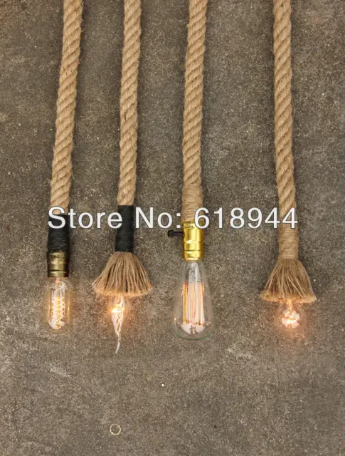 Whole American Style 2 5m Vintage Hemp Rope Pendant Lights For Whole American Style 2 5m Vintage Hemp Rope Pendant Lights For Dining Room Modern Diy Living