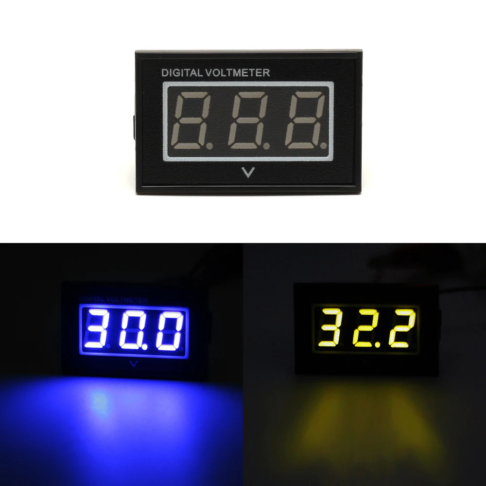 DC 48V Blue Digital Voltmeter Volt Panel Meter Two wire Electrical