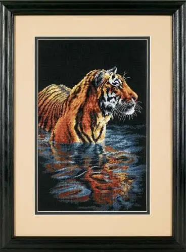 cs-2484 Cross Stitch Kit Tiger Chilling Out in Water Cooling Bath Bathing dim 35222