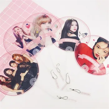 

KPOP BLACKPINK PVC Transparent Fans LISA JENNIE ROSE JISOO Concert Same Fans 18CM