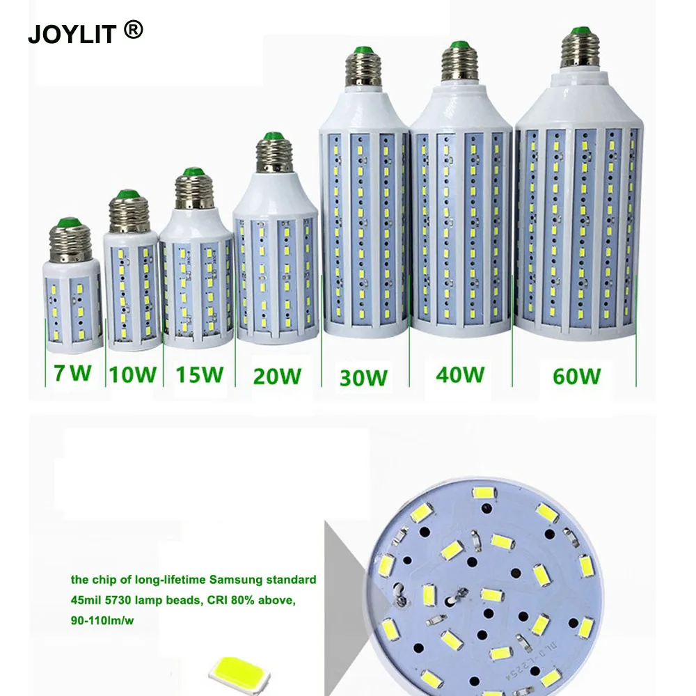 1 шт. DC 12 В AC/DC 60 в 7 Вт 10 15 20 30 40 E27 E14 B22 36 светодиодные лампы кукуруза smd 5730 Свет